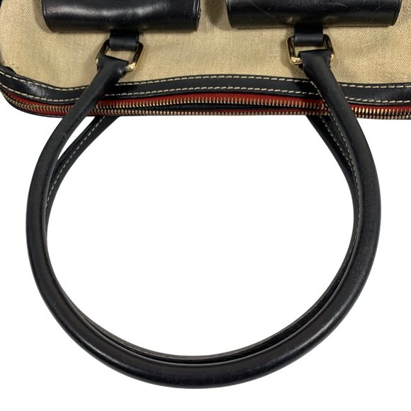 DOONEY BOURKE Monogram Logo Canvas Leather Shoulder Bag Satchel Double Pockets - Picture 10 of 16